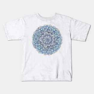 Indigo Medallion with Butterflies & Daisy Chains Kids T-Shirt